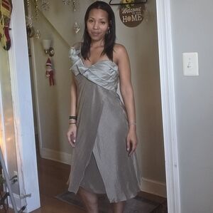 Gorgio Armani Chic One Shoulder Gray Dress